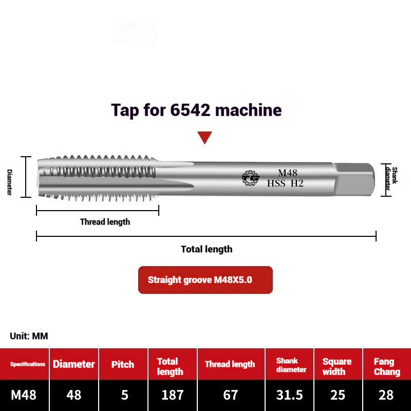 1095-Machine taps straight flute taps tapping high-speed steel fine teeth tapping drill bit m5m6m8m10m12 Shandong Denso Pricision Tools Co.,Ltd.